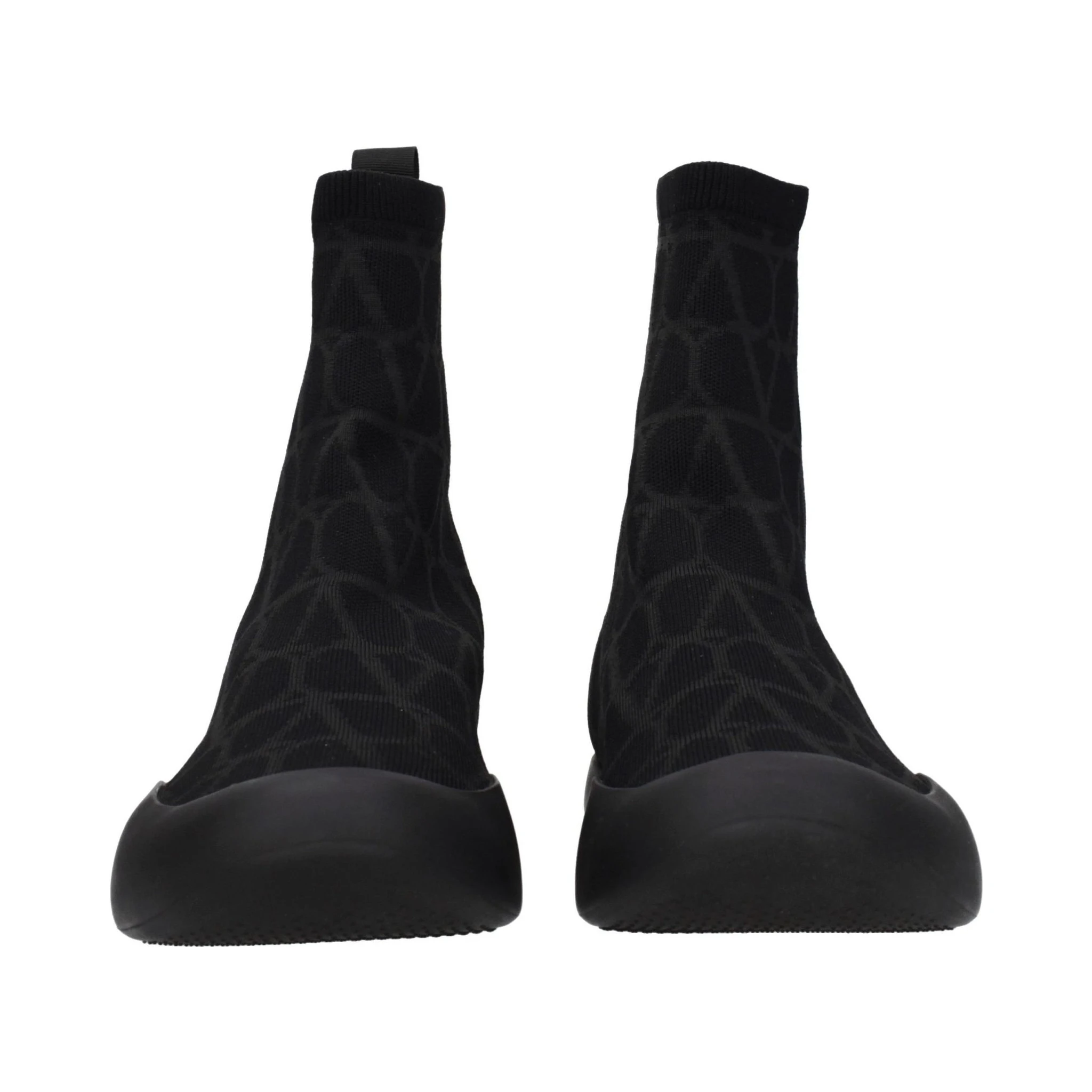 Black Fabric High Top Sneakers