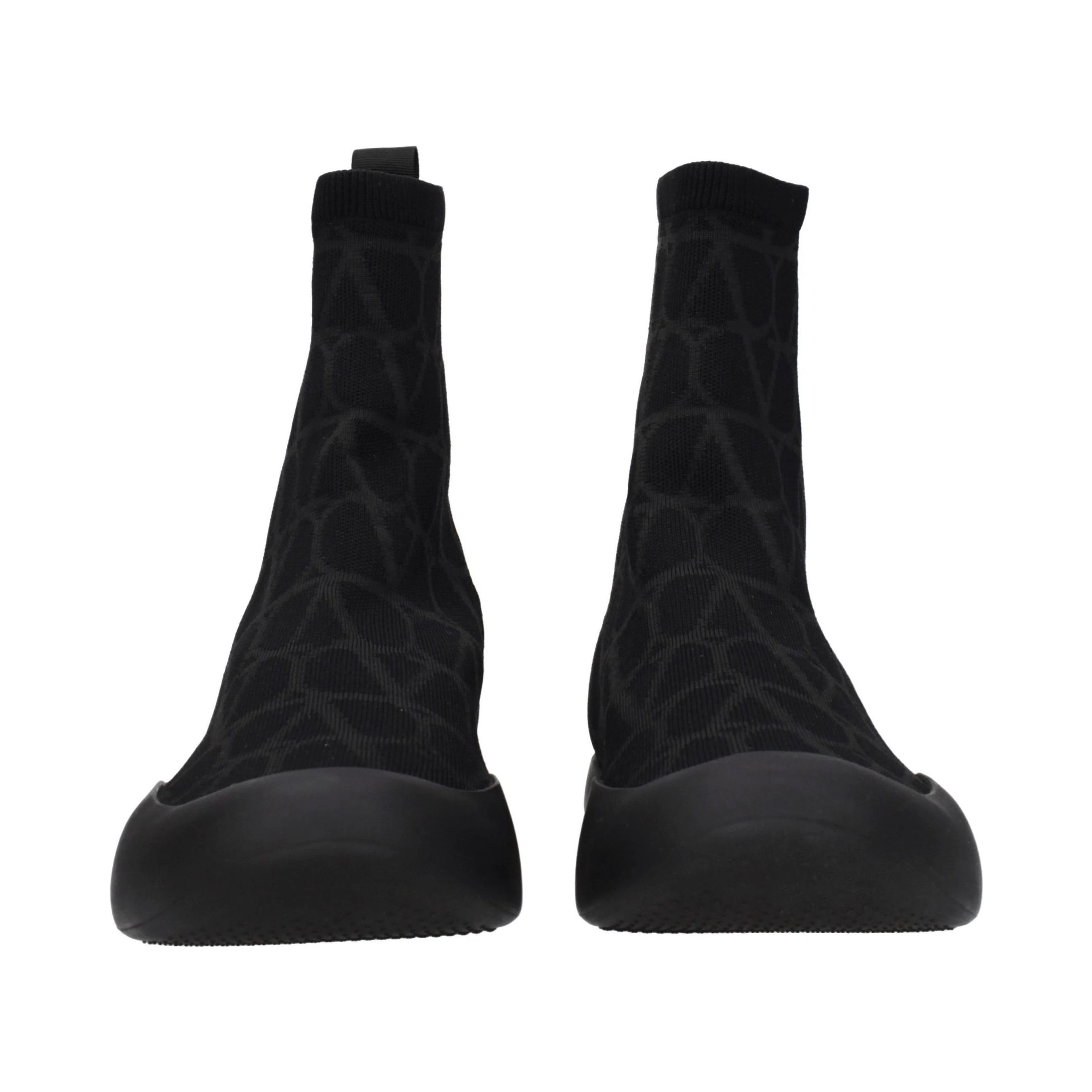 Black Fabric High Top Sneakers