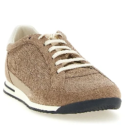 Beige Calfskin Low Top Sneakers