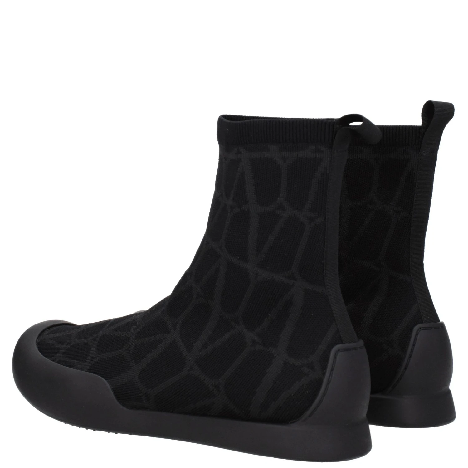 Black Fabric High Top Sneakers