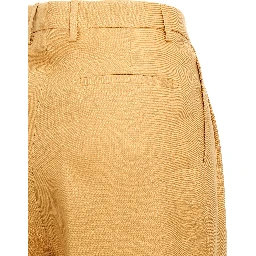Orange Linen Bermuda Shorts
