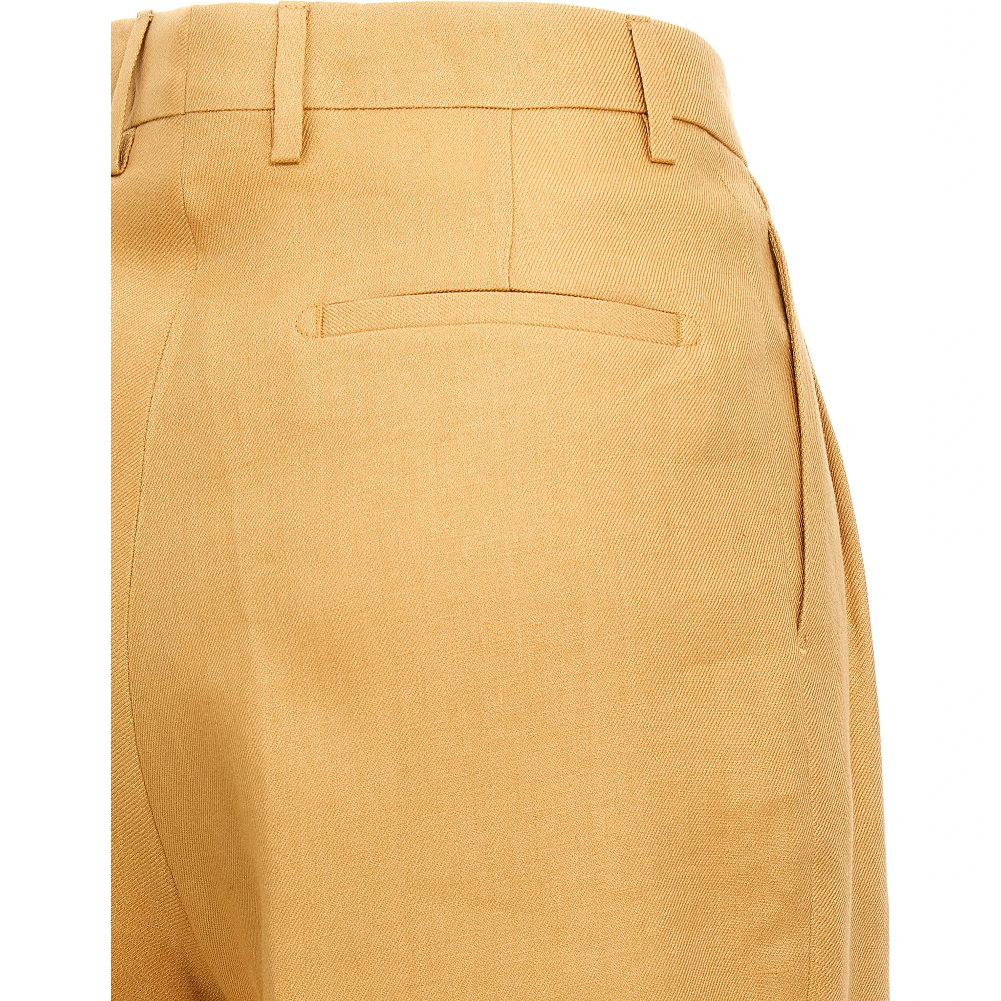 Orange Linen Bermuda Shorts