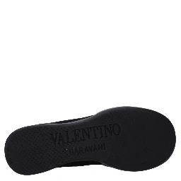 Black Fabric High Top Sneakers