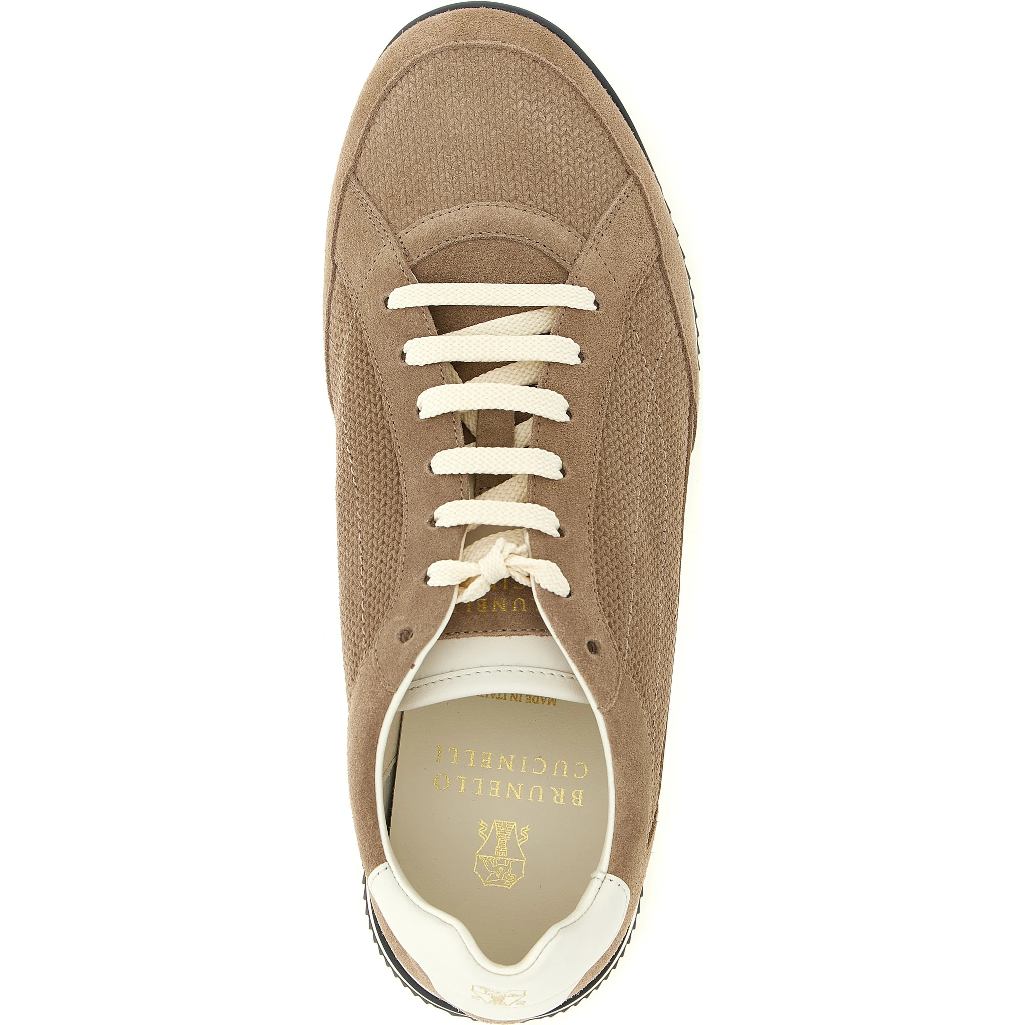 Beige Calfskin Low Top Sneakers