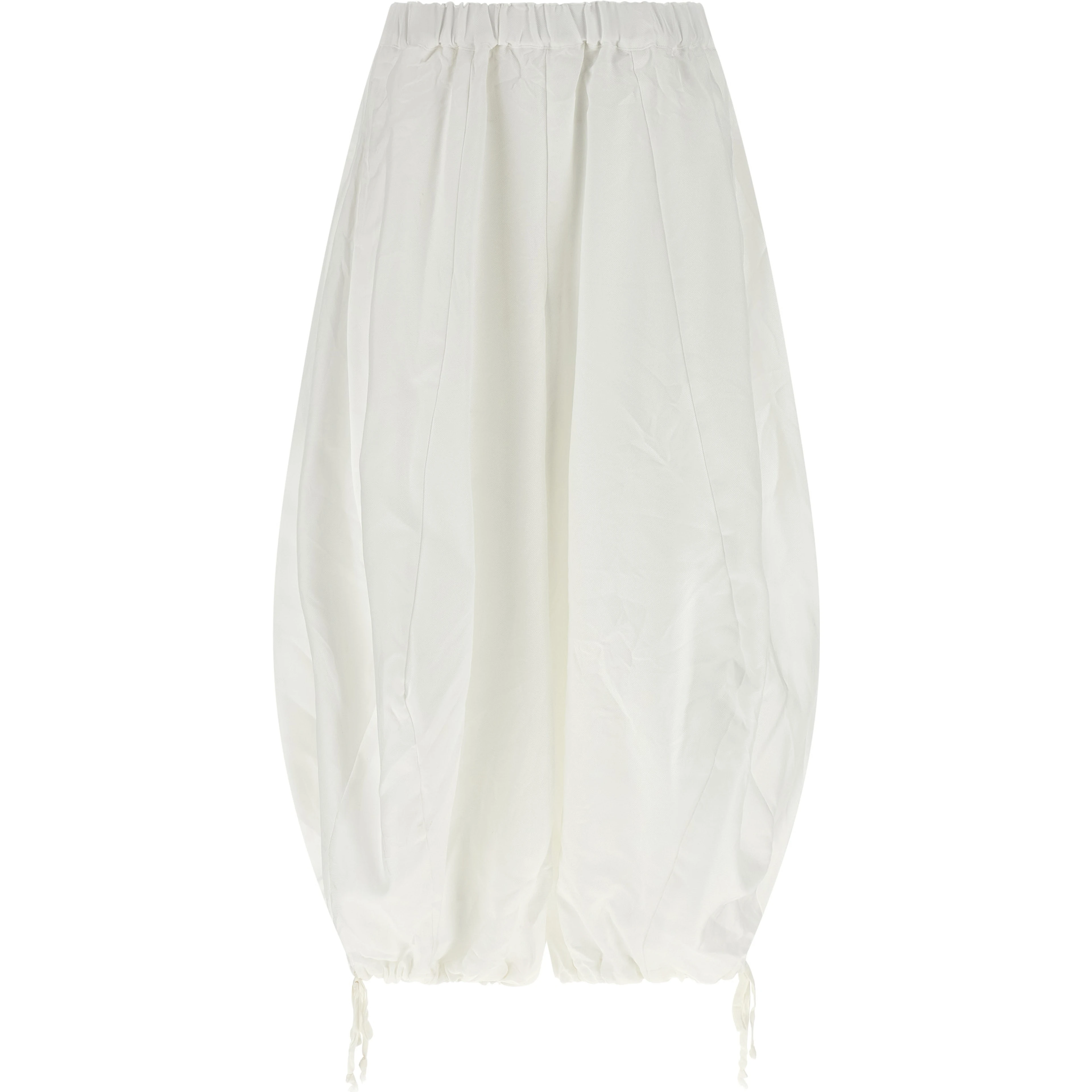 White Polyester Casual Pants