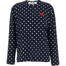 Blue Cotton Long Sleeve T-Shirt