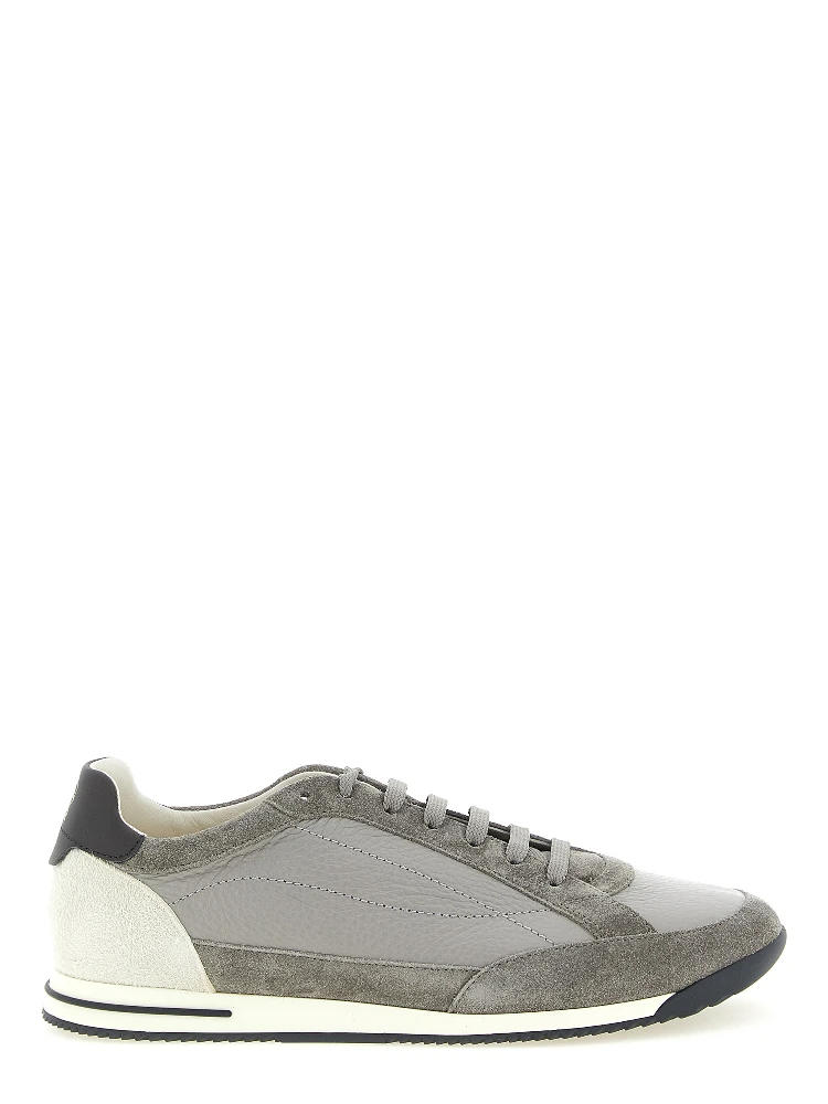 Gray Nubuc Leather Sneakers