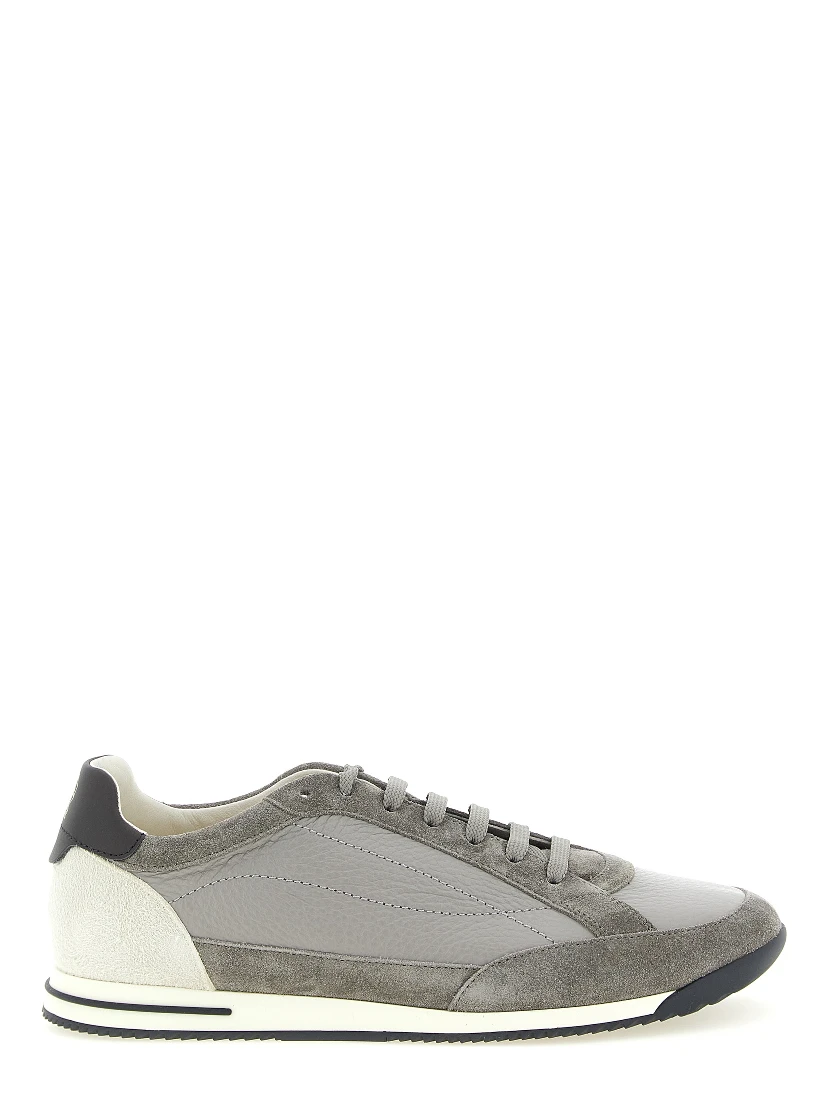 Gray Nubuc Leather Sneakers