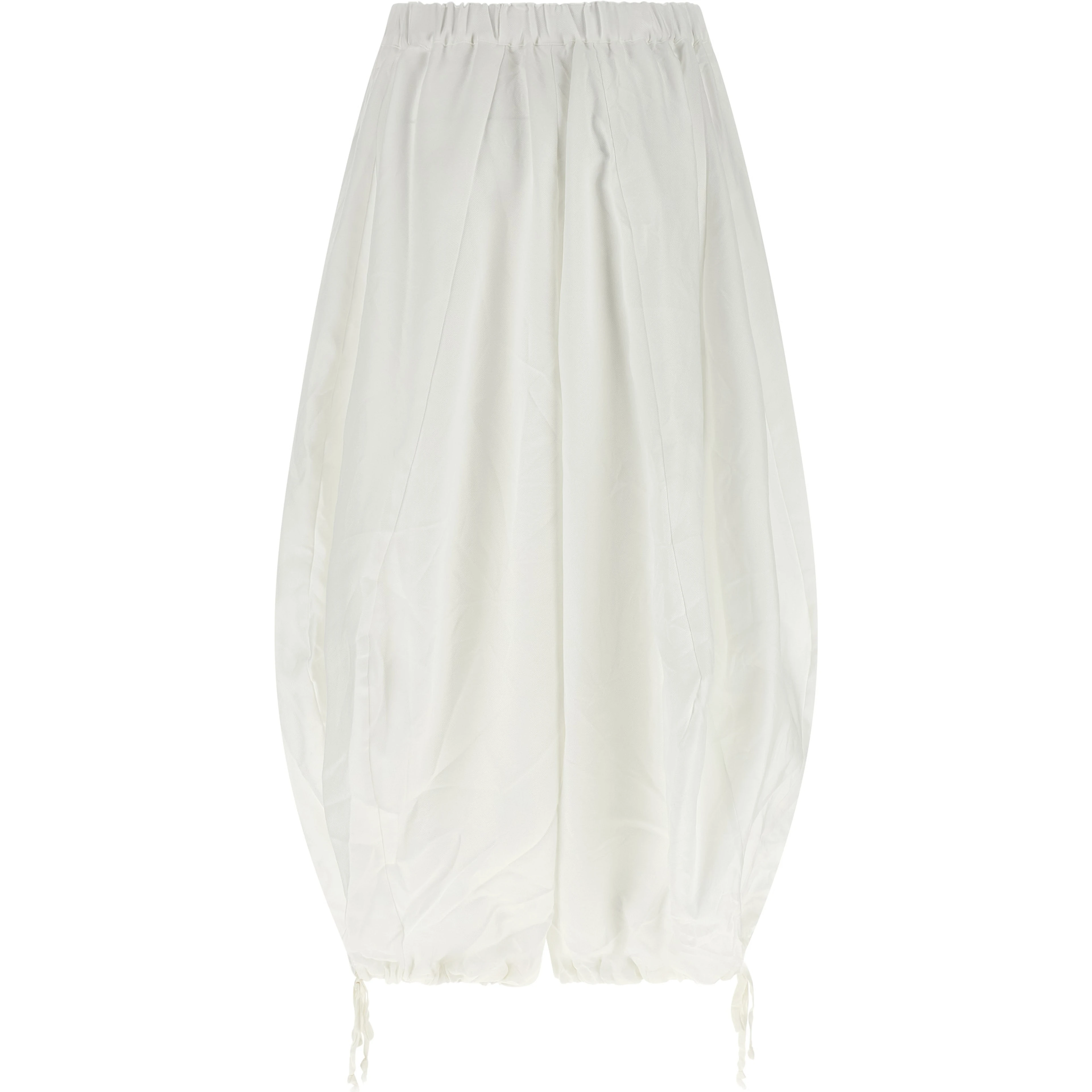 White Polyester Casual Pants
