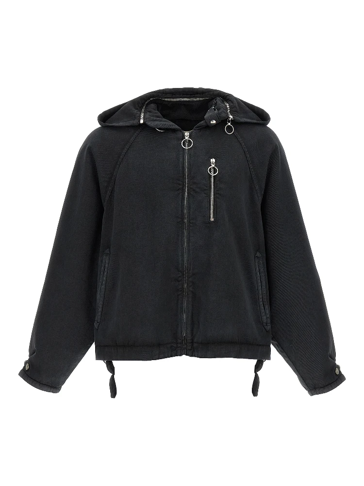 Black Cotton Shell Jacket