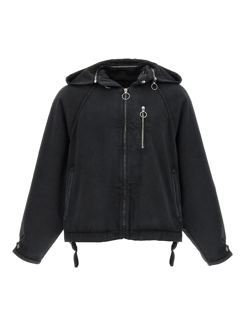 Black Cotton Shell Jacket