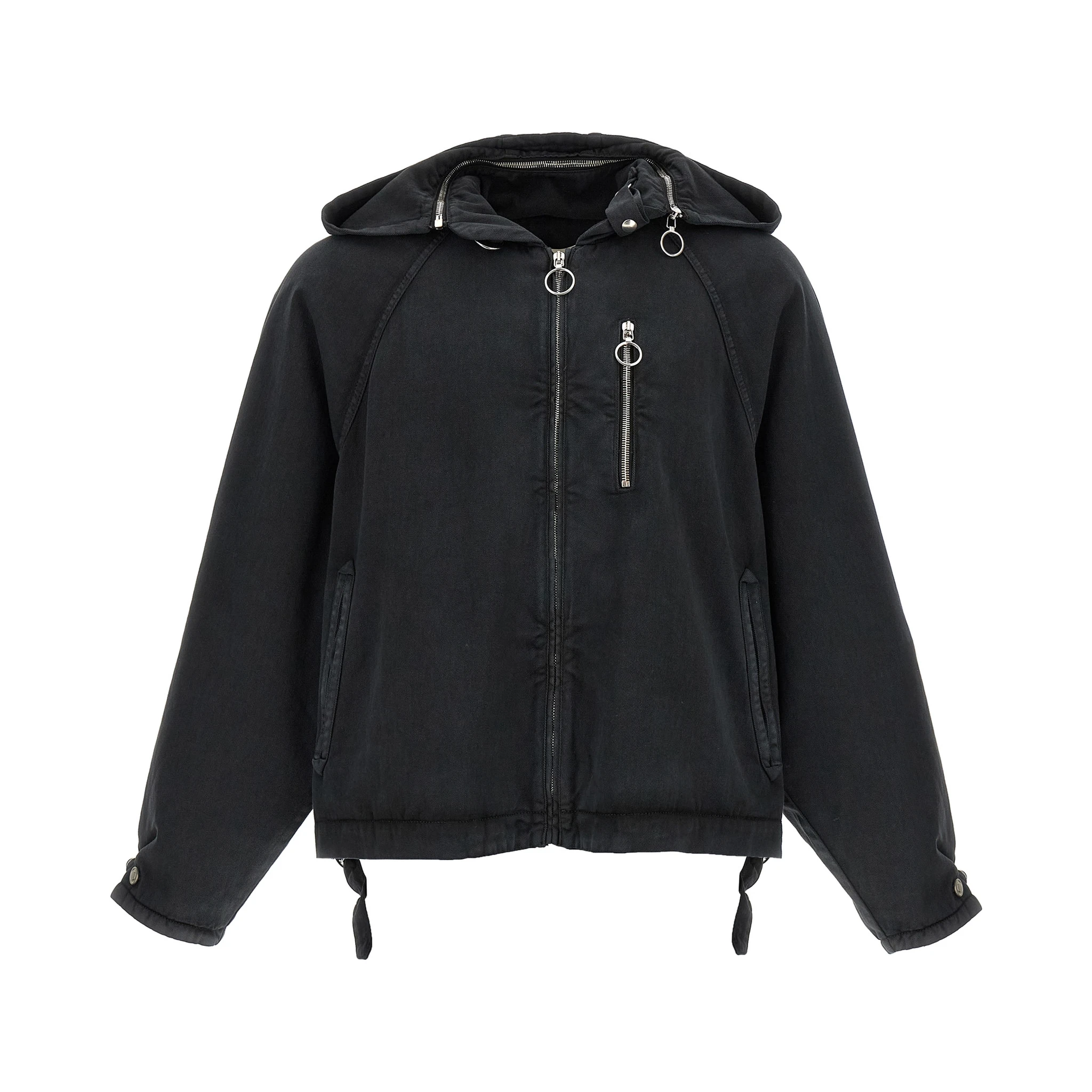Black Cotton Shell Jacket