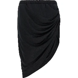 Black Polyester Long Skirt