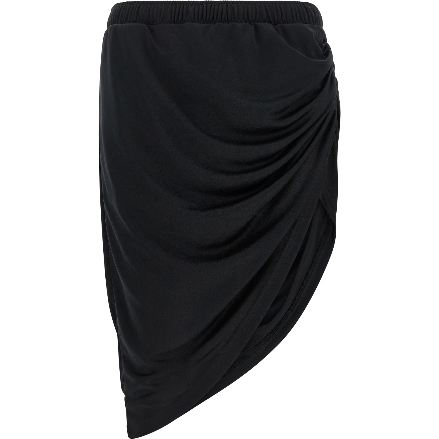 Black Polyester Long Skirt