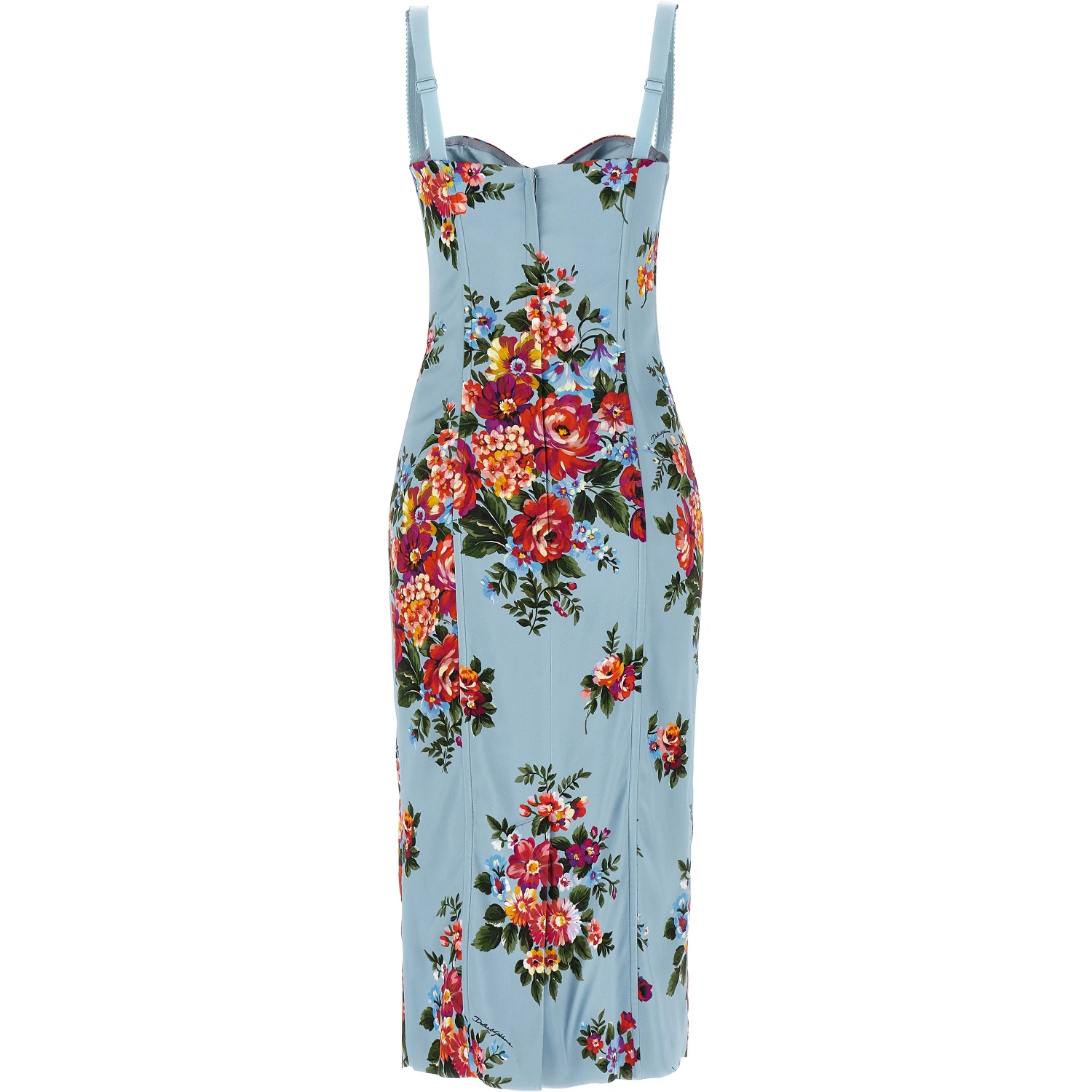 Blue Viscose Midi Dress
