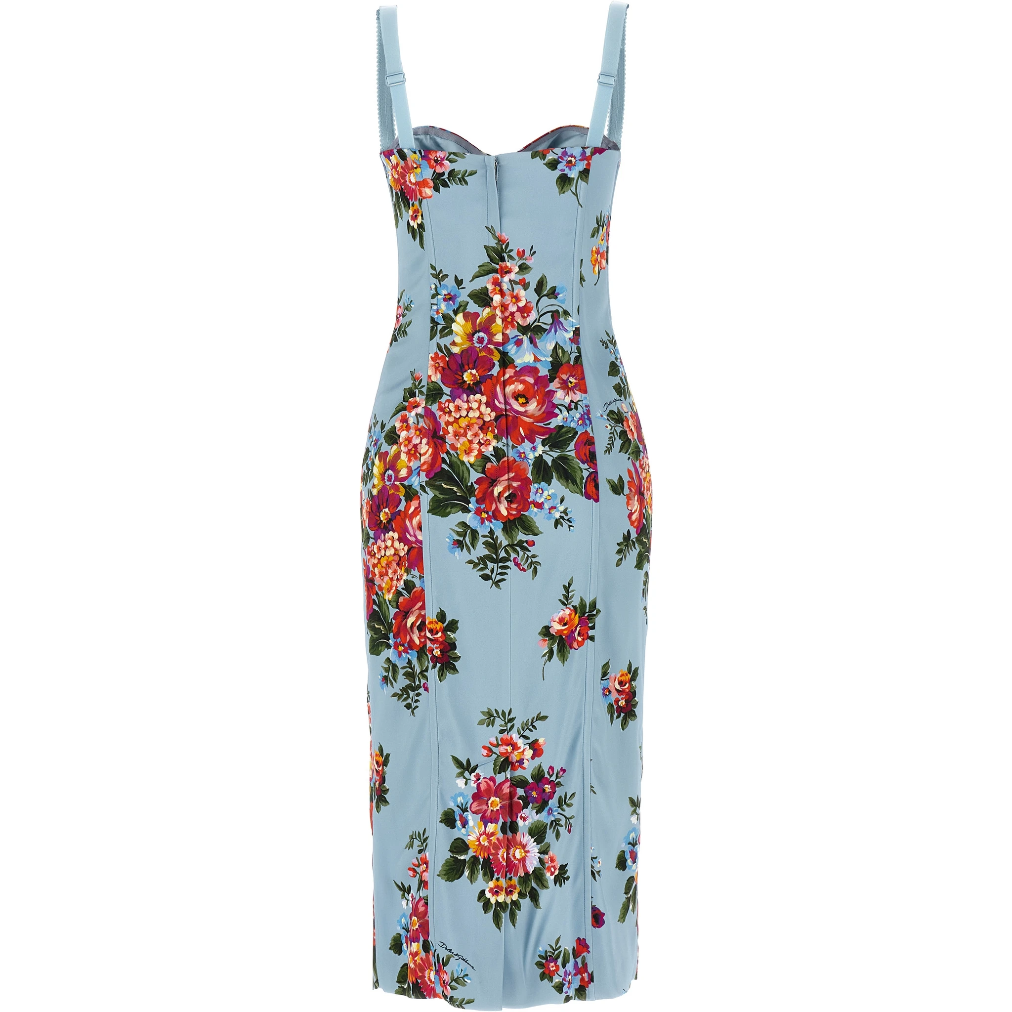 Blue Viscose Midi Dress