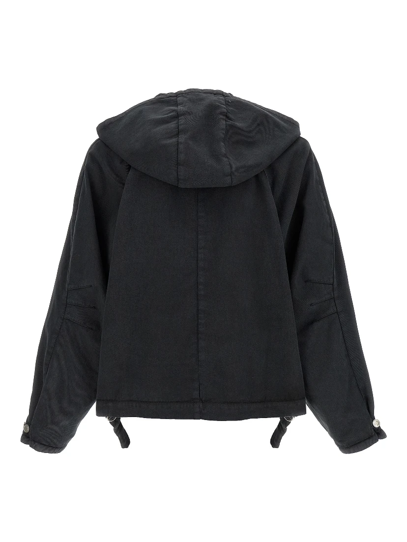 Black Cotton Shell Jacket