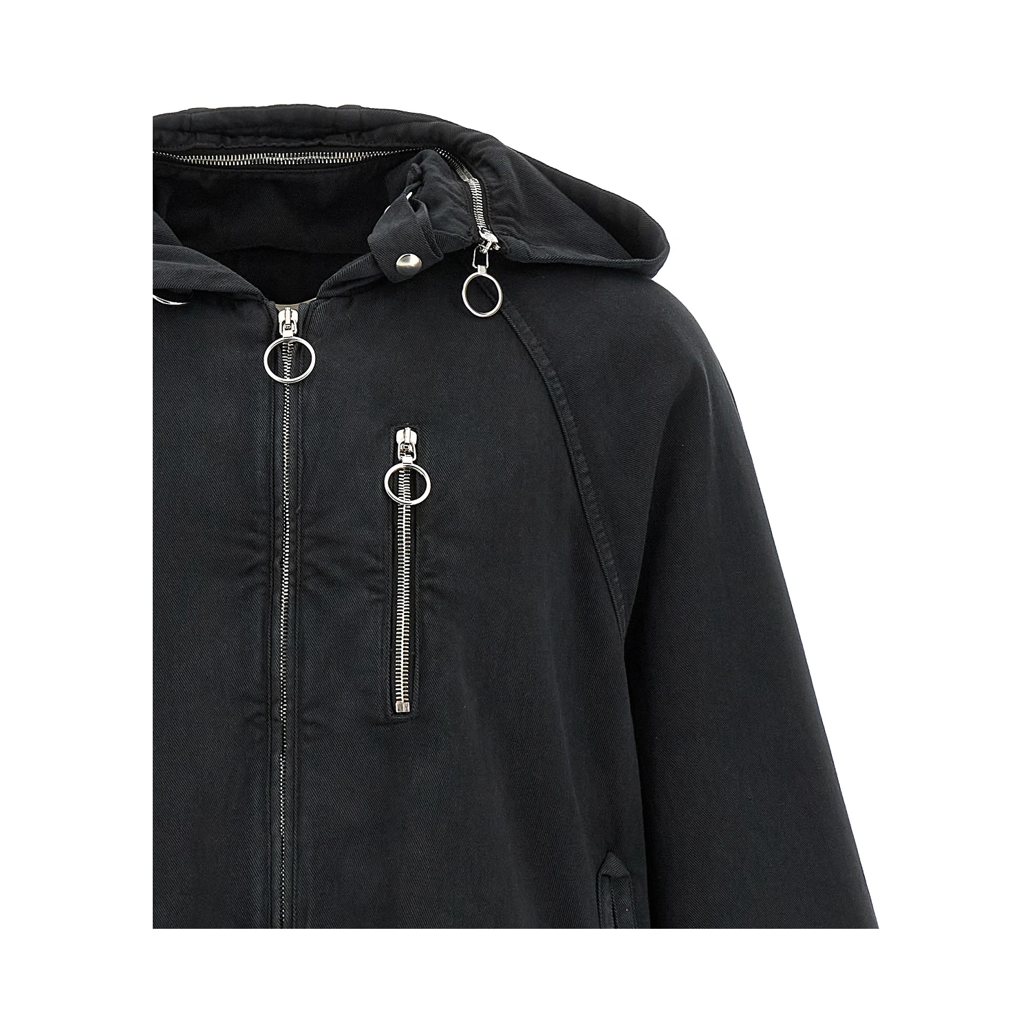 Black Cotton Shell Jacket