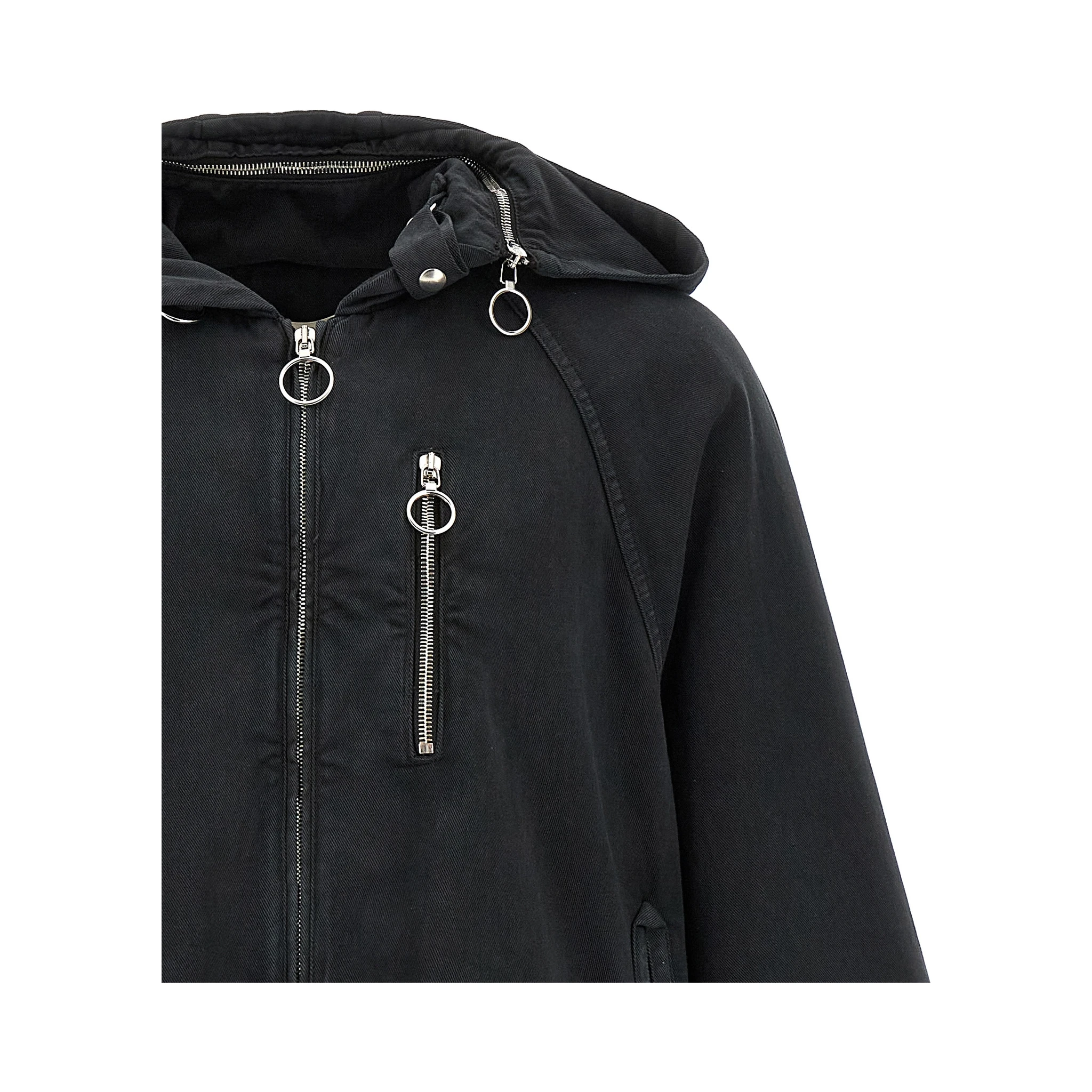 Black Cotton Shell Jacket