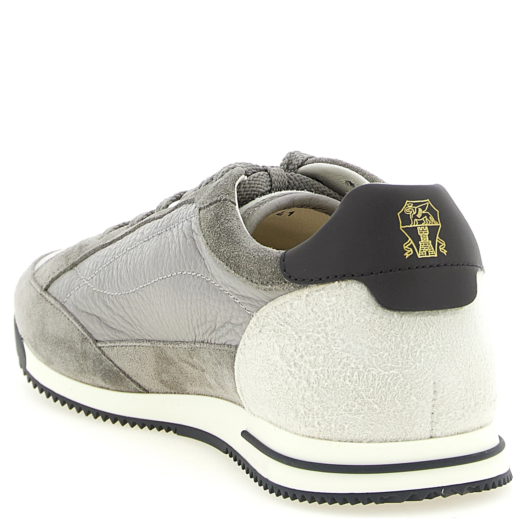 Gray Nubuc Leather Sneakers