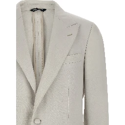 Gray Virgin Wool Blazer
