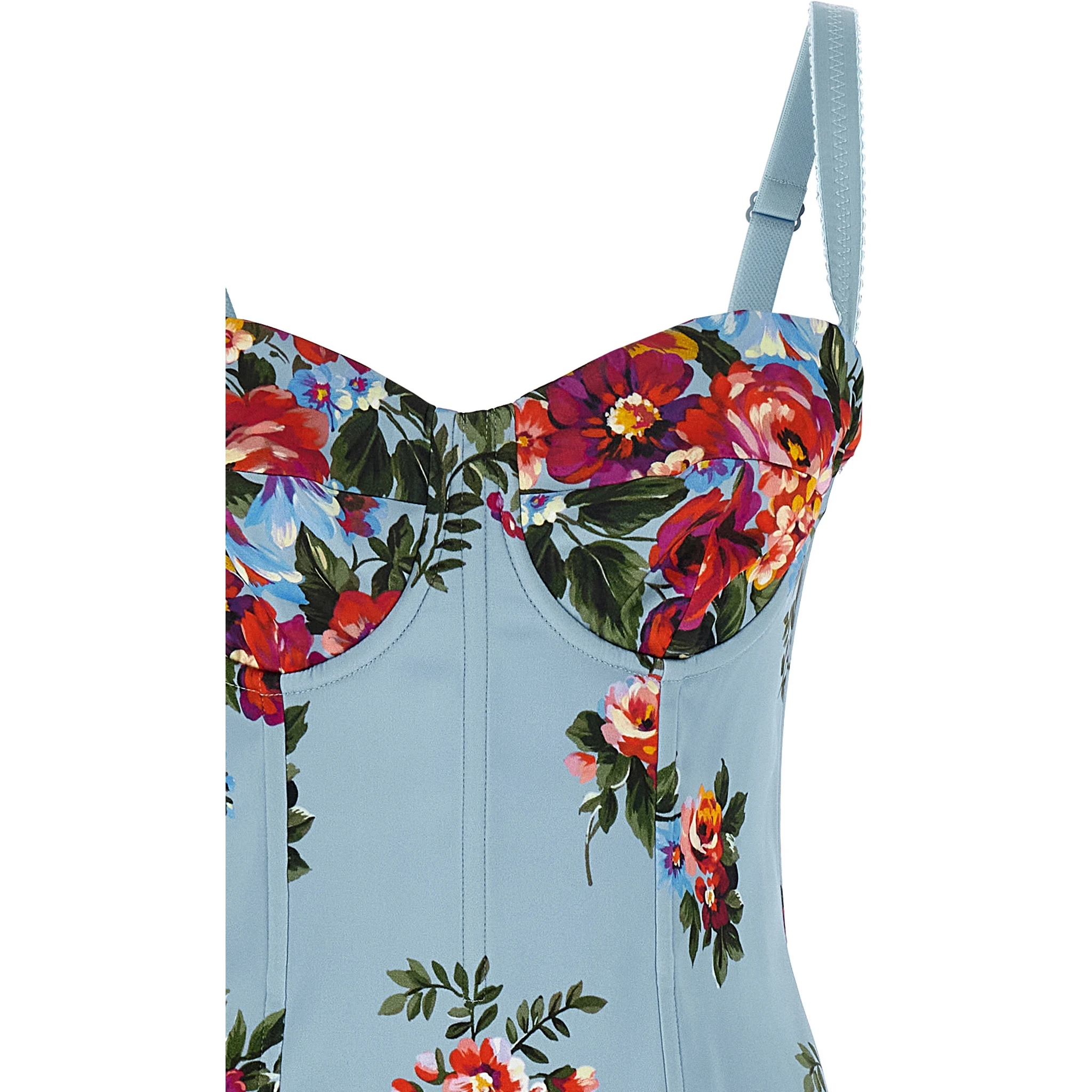 Blue Viscose Midi Dress