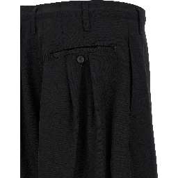 Black Triacetate Casual Pants