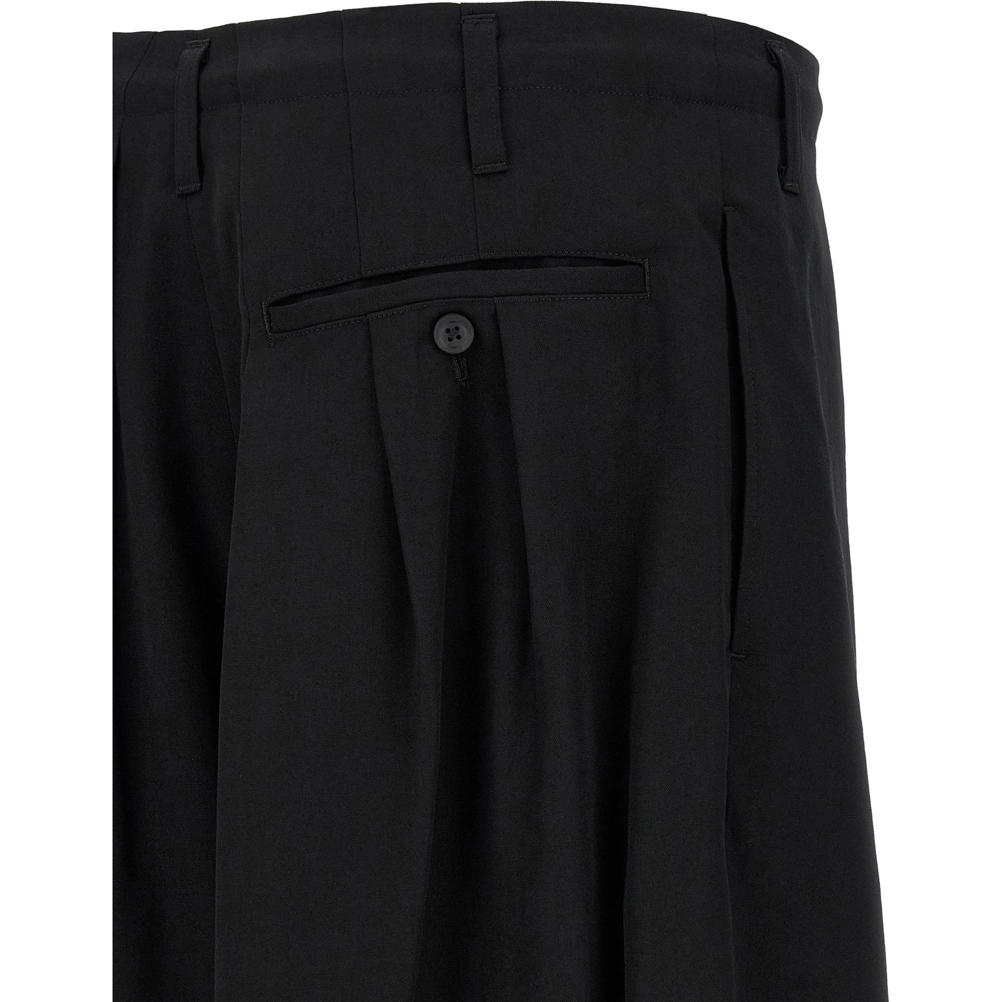 Black Triacetate Casual Pants