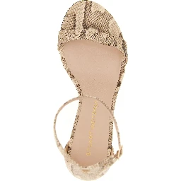 Beige Goatskin Stiletto Heel Sandals