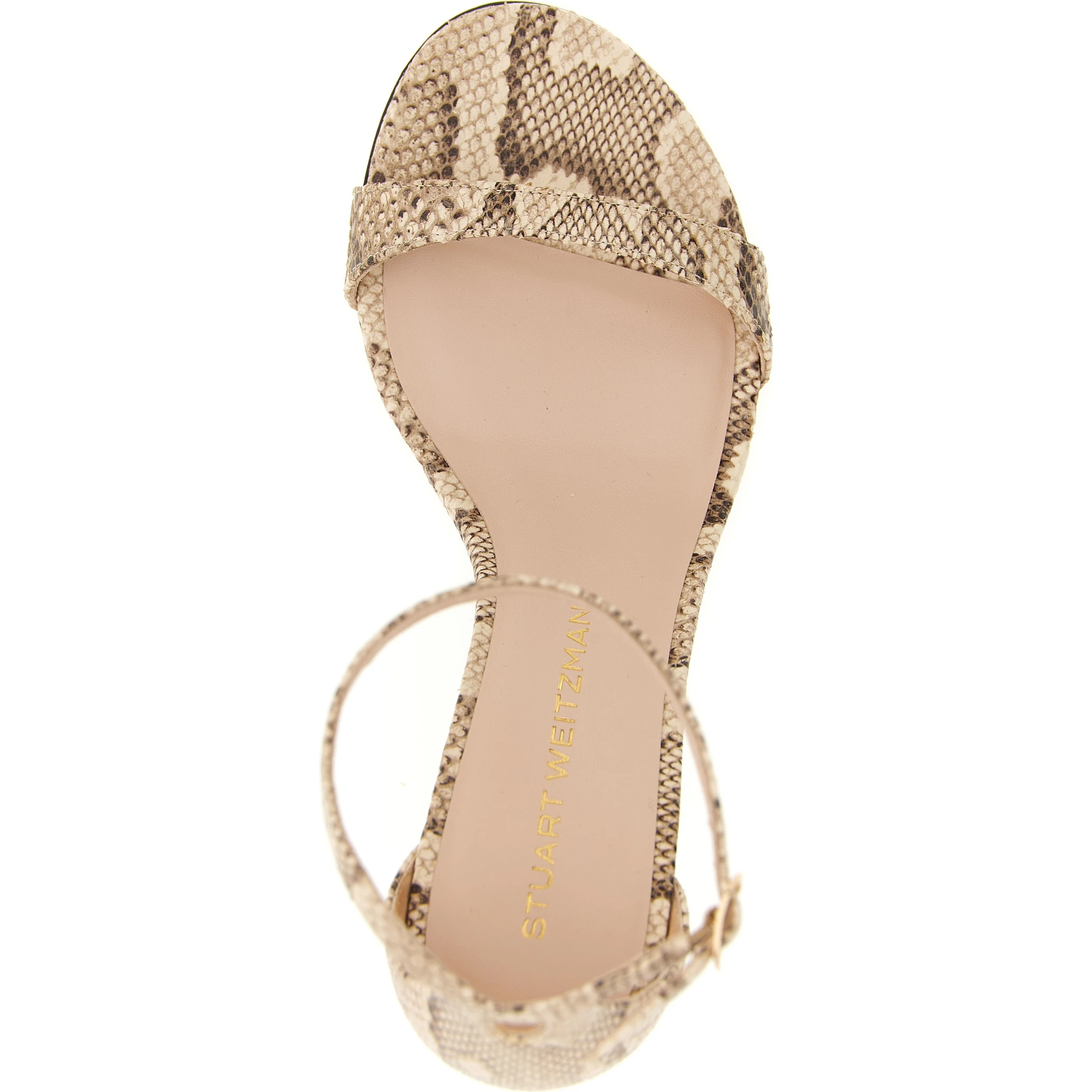 Beige Goatskin Stiletto Heel Sandals