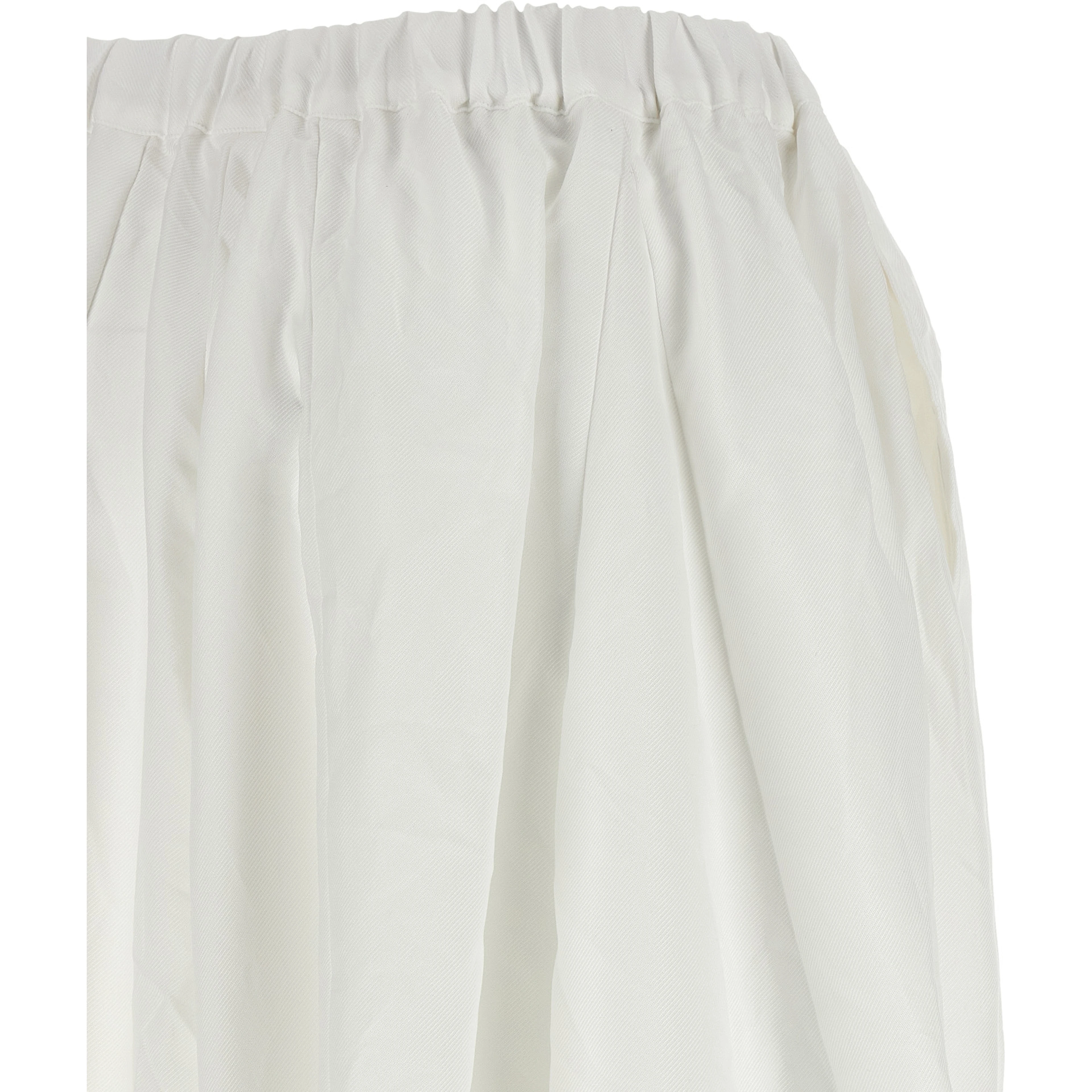 White Polyester Casual Pants