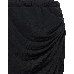 Black Polyester Long Skirt