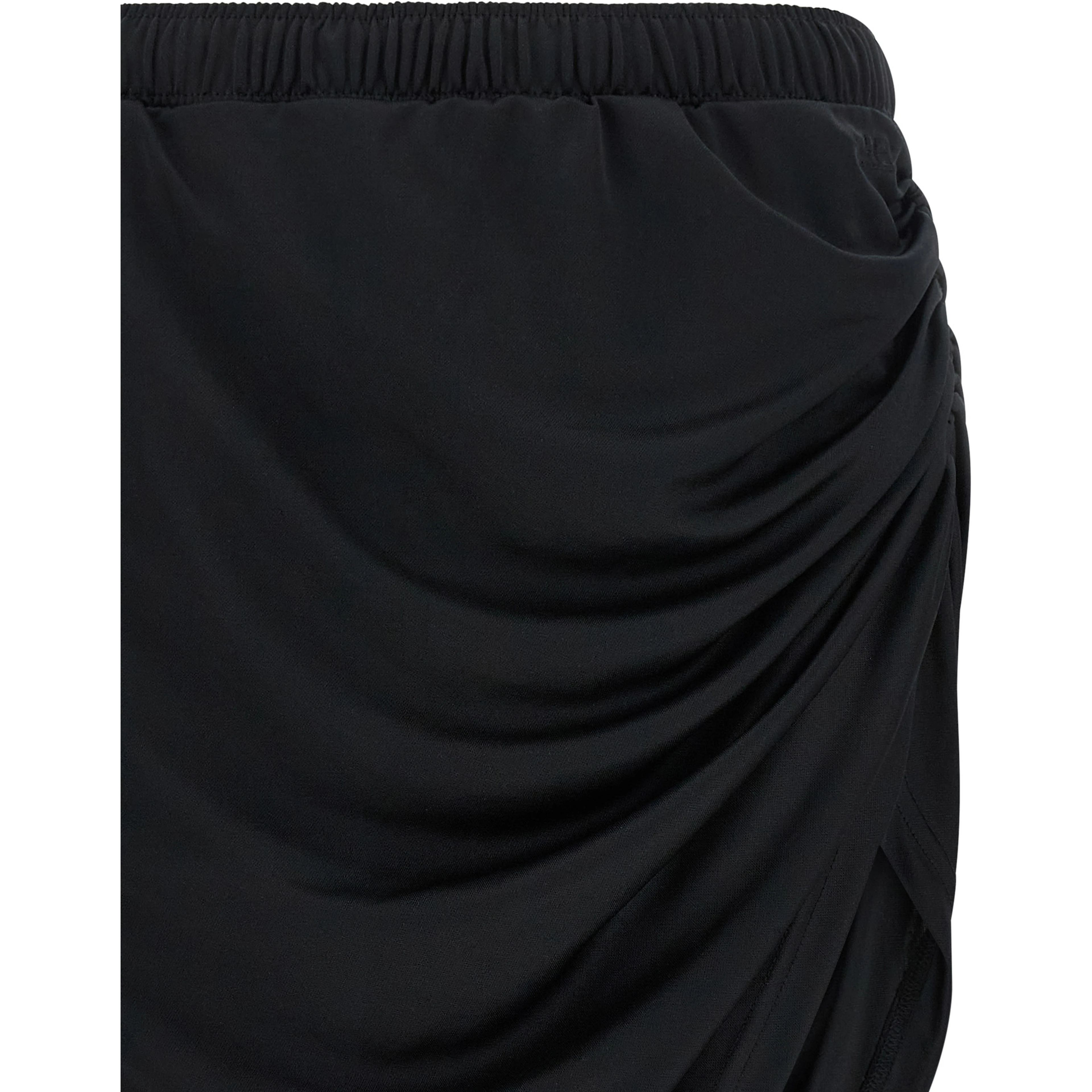 Black Polyester Long Skirt