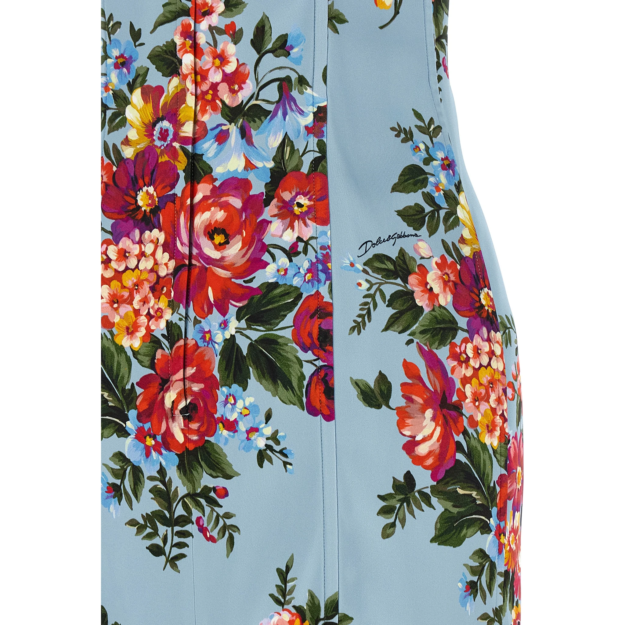 Blue Viscose Midi Dress