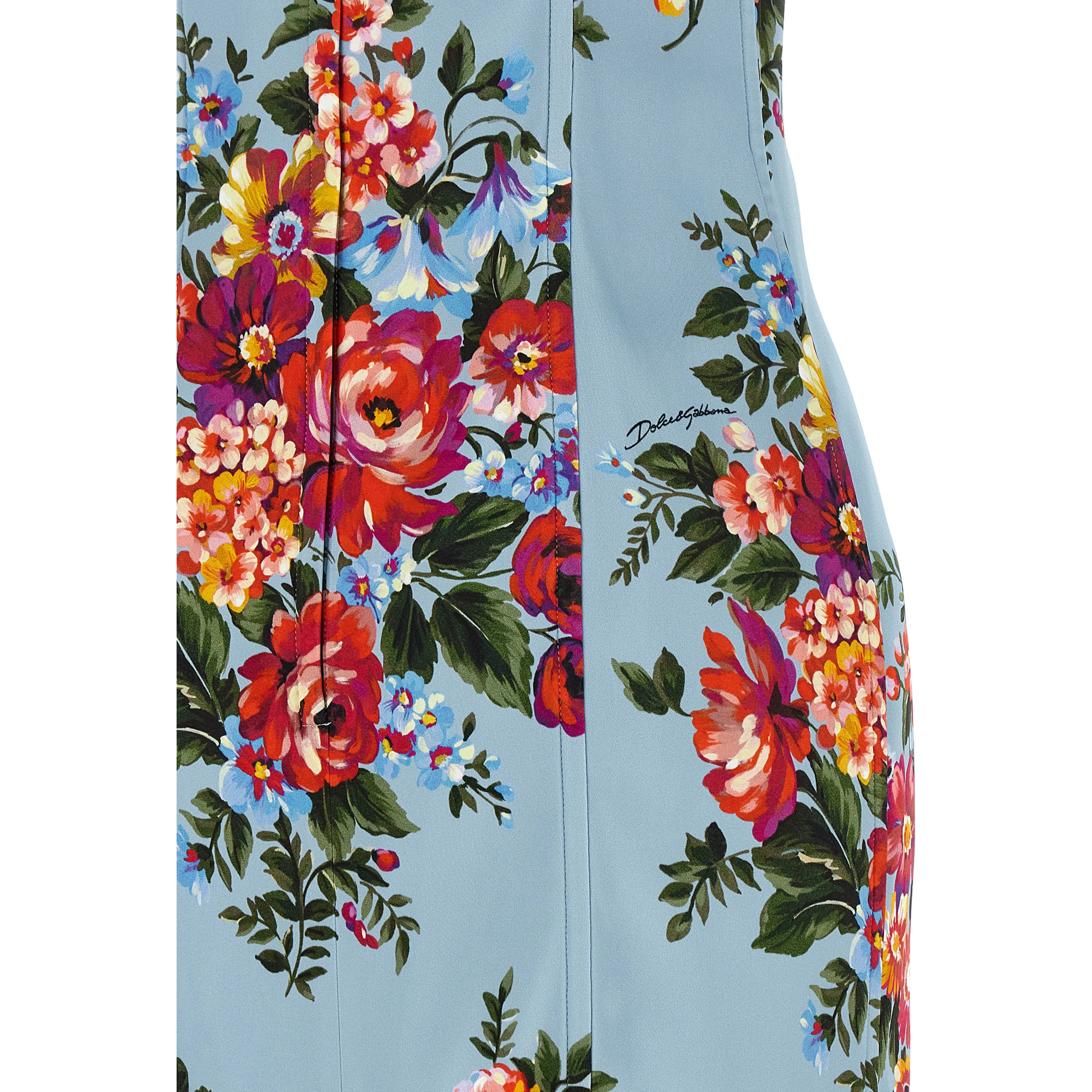 Blue Viscose Midi Dress
