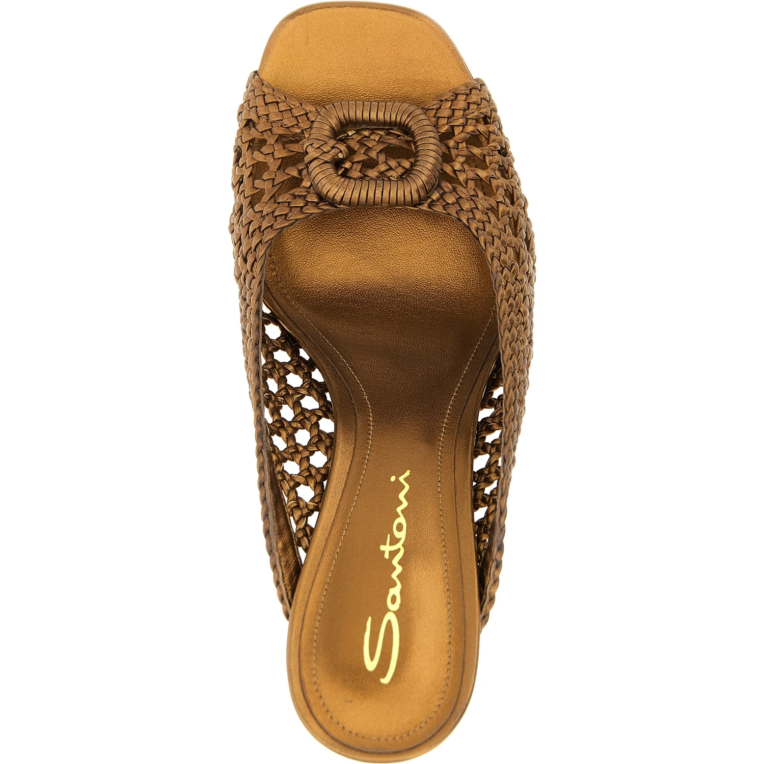 Gold Lamb Leather Stiletto Heel Sandals