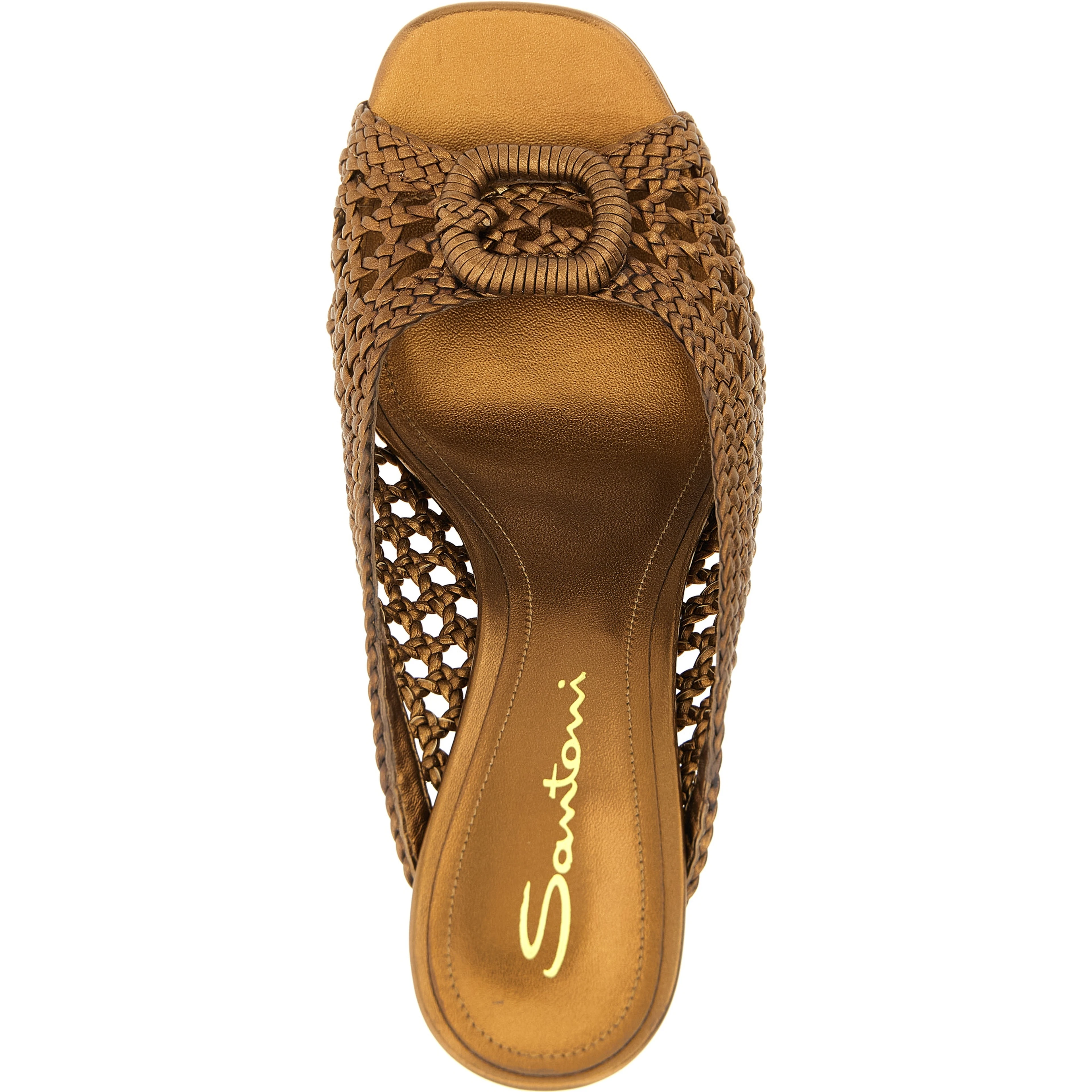 Gold Lamb Leather Stiletto Heel Sandals