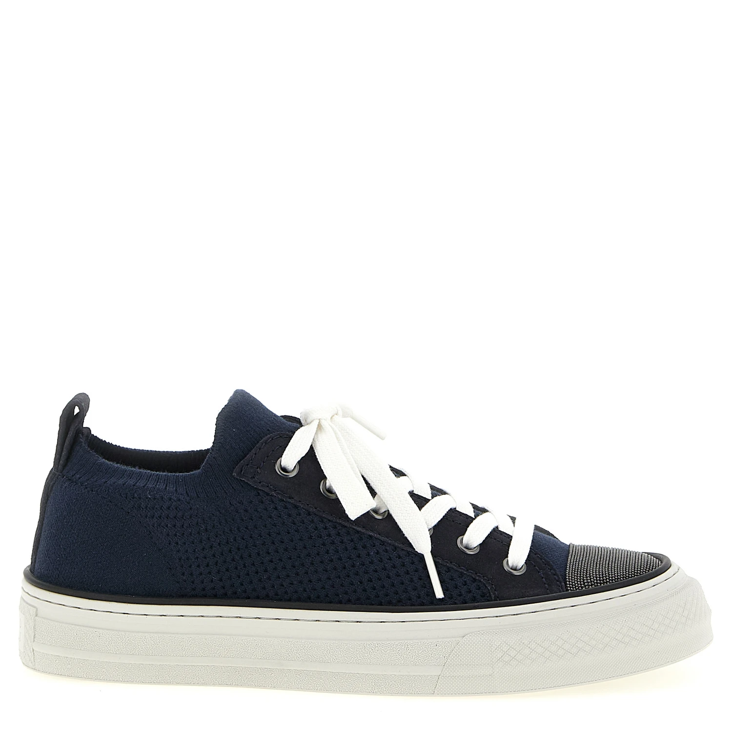 Blue Cotton Low Top Sneakers