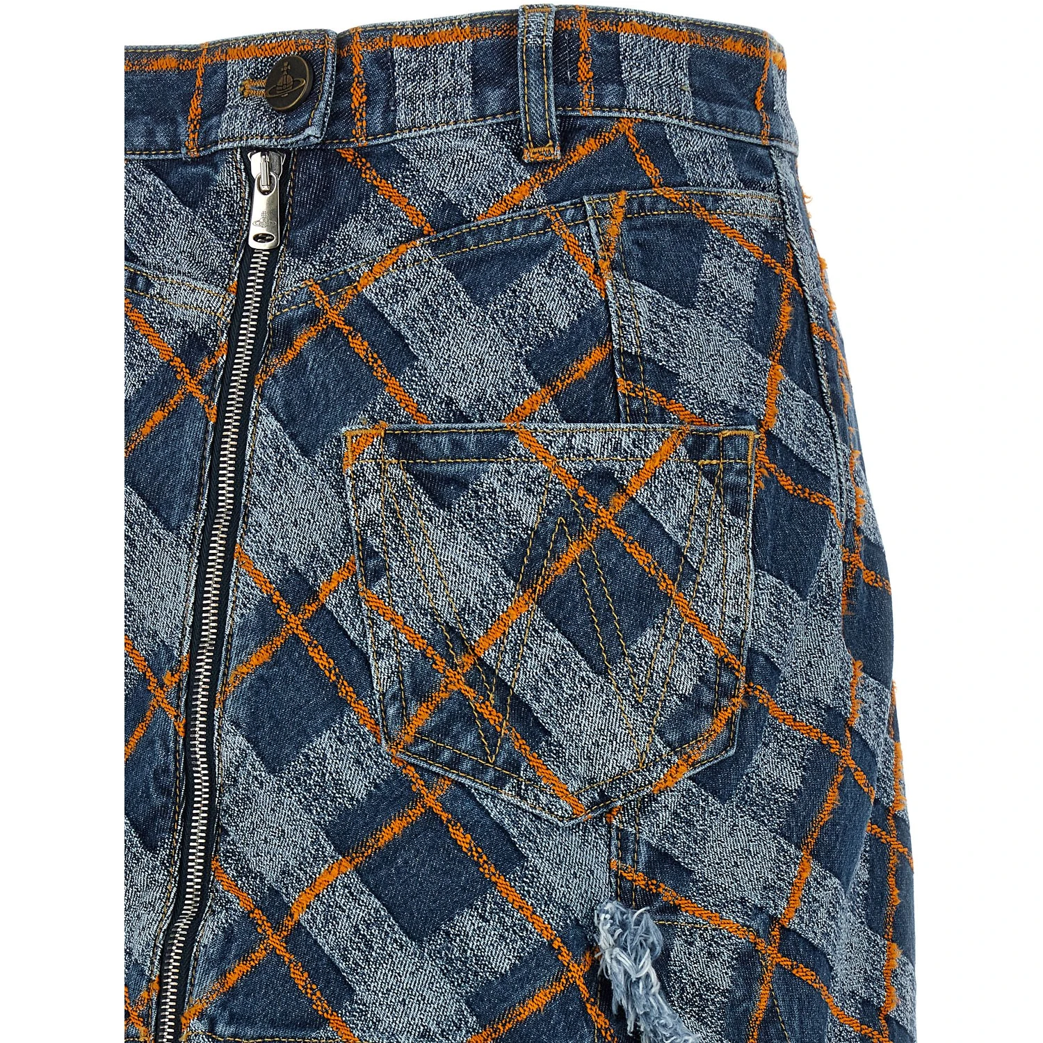 Blue Cotton Long Skirt