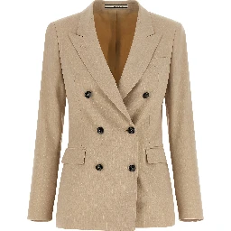 Beige Polyester Blazer