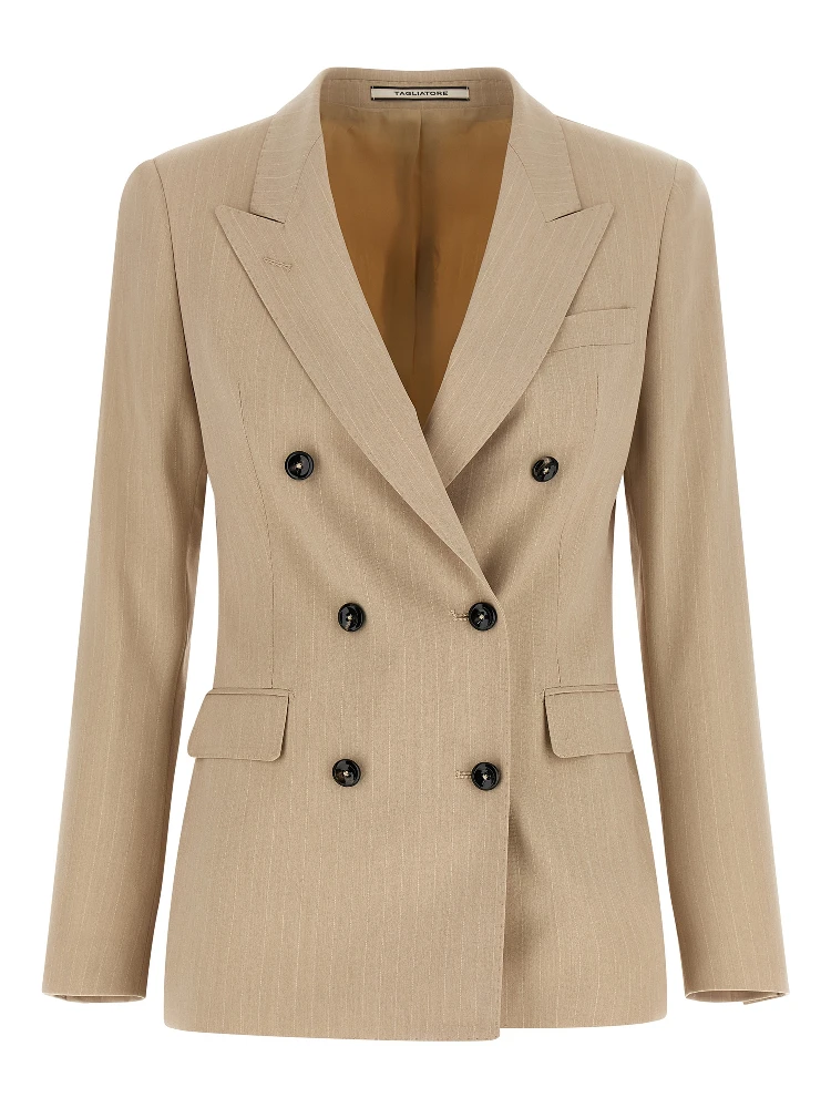 Beige Polyester Blazer