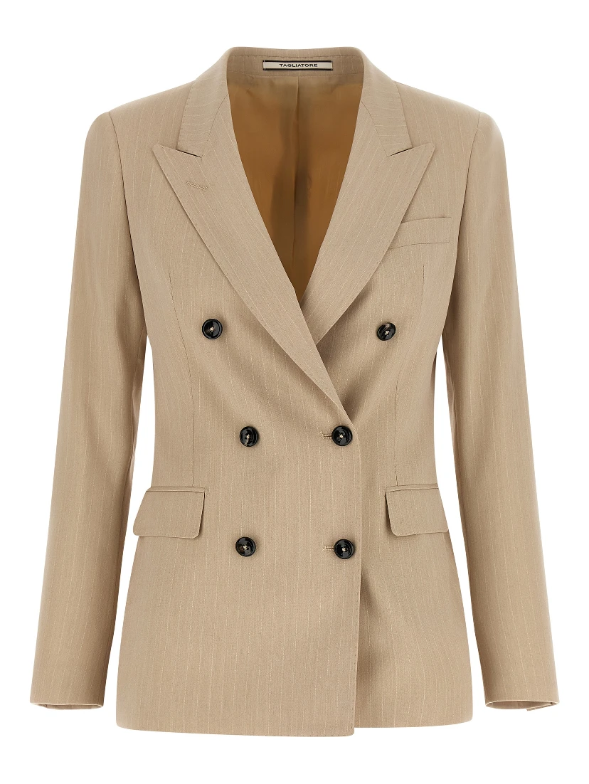 Beige Polyester Blazer