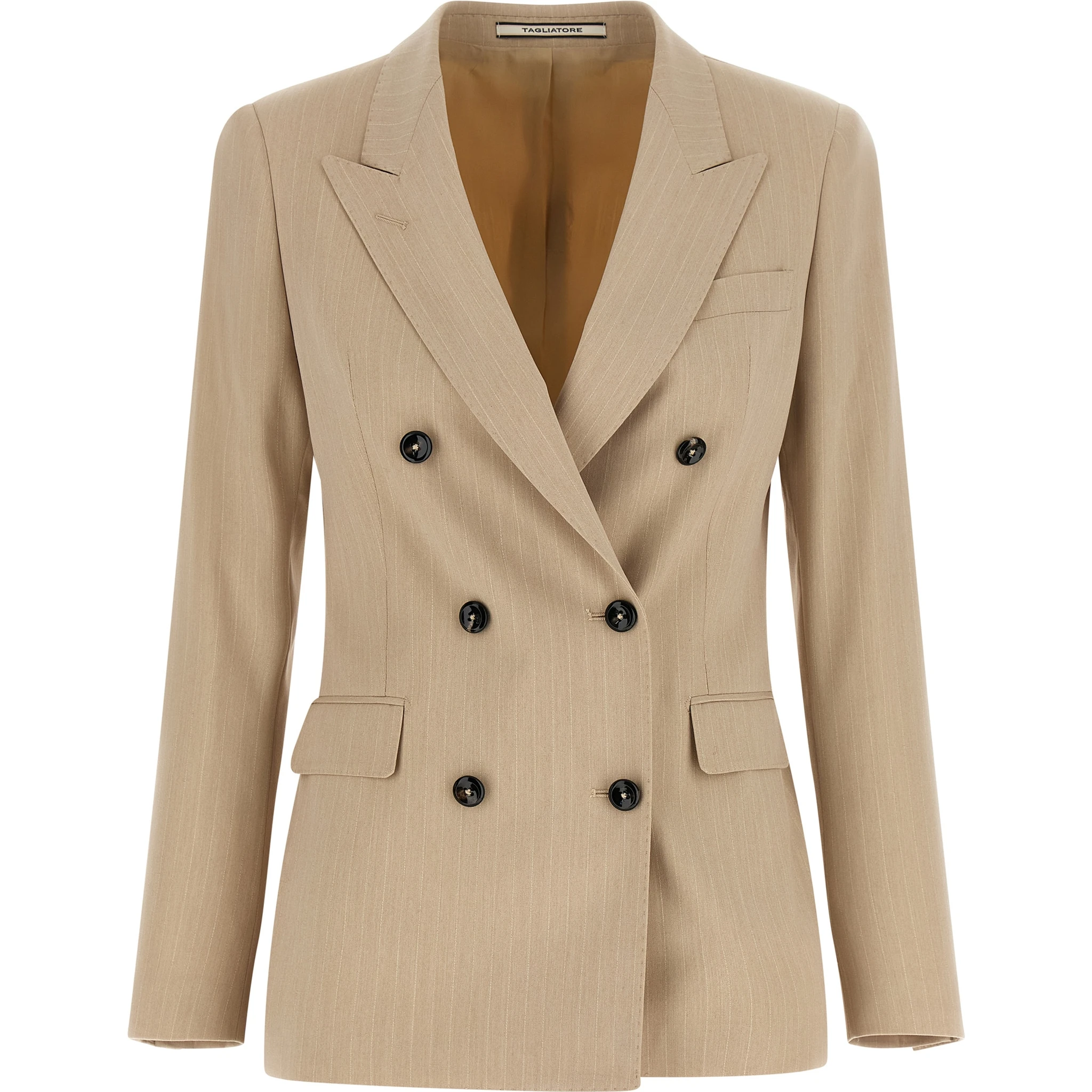 Beige Polyester Blazer