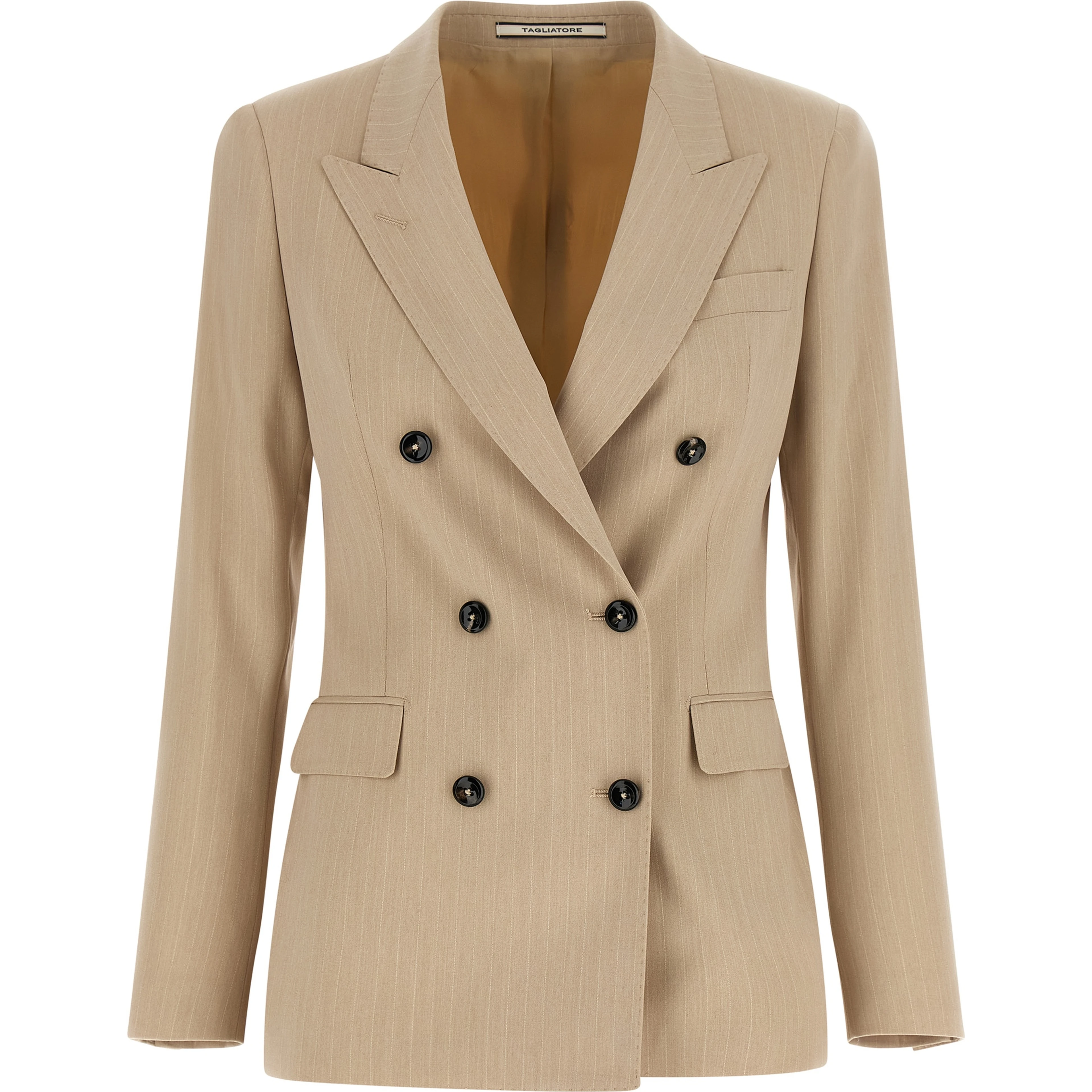 Beige Polyester Blazer