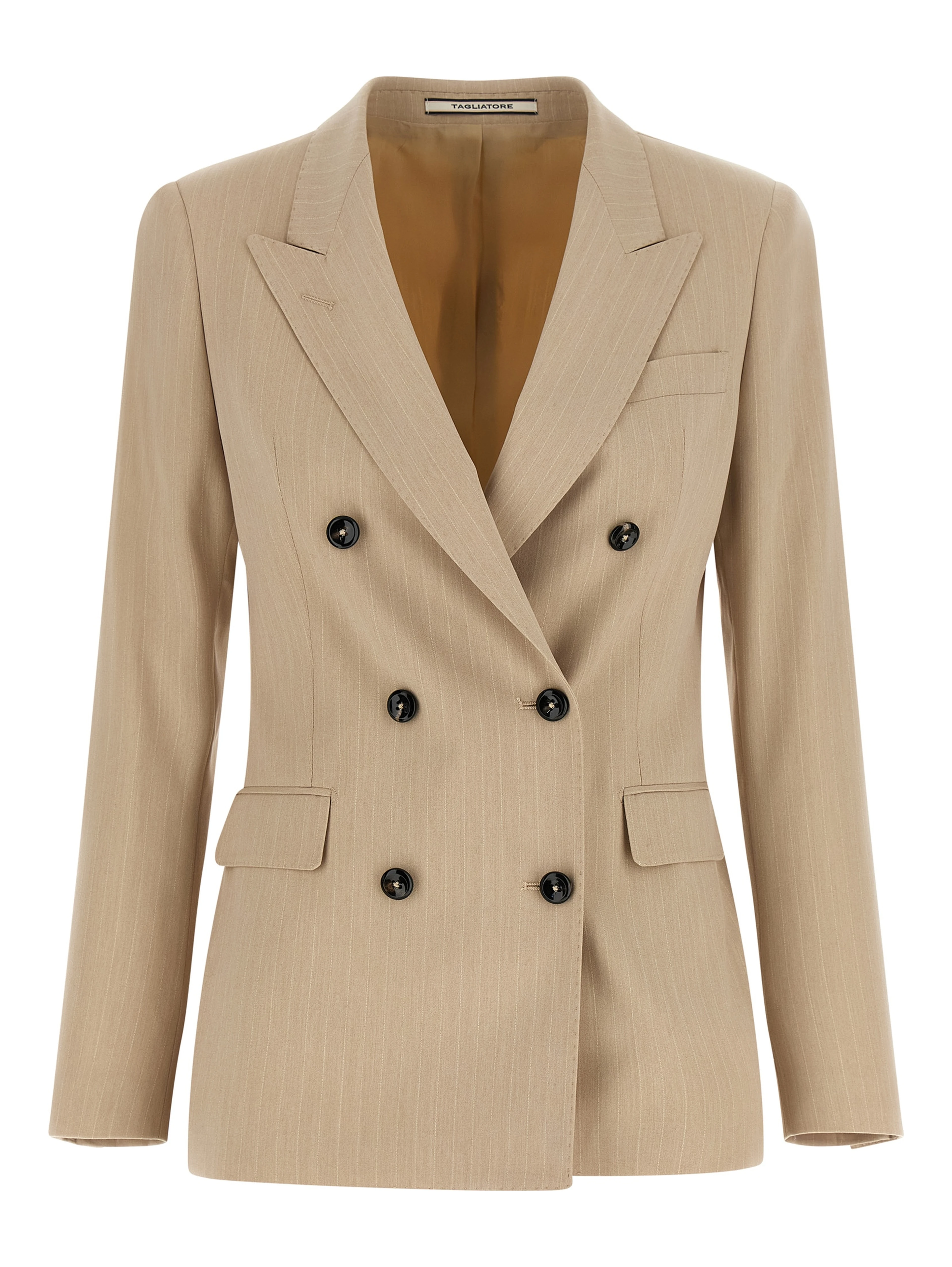 Beige Polyester Blazer