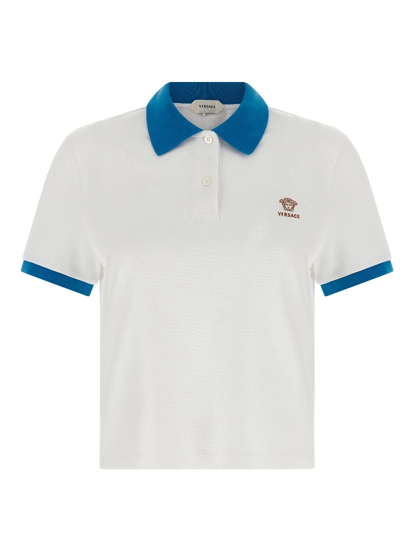 Blue Cotton Polo Shirt