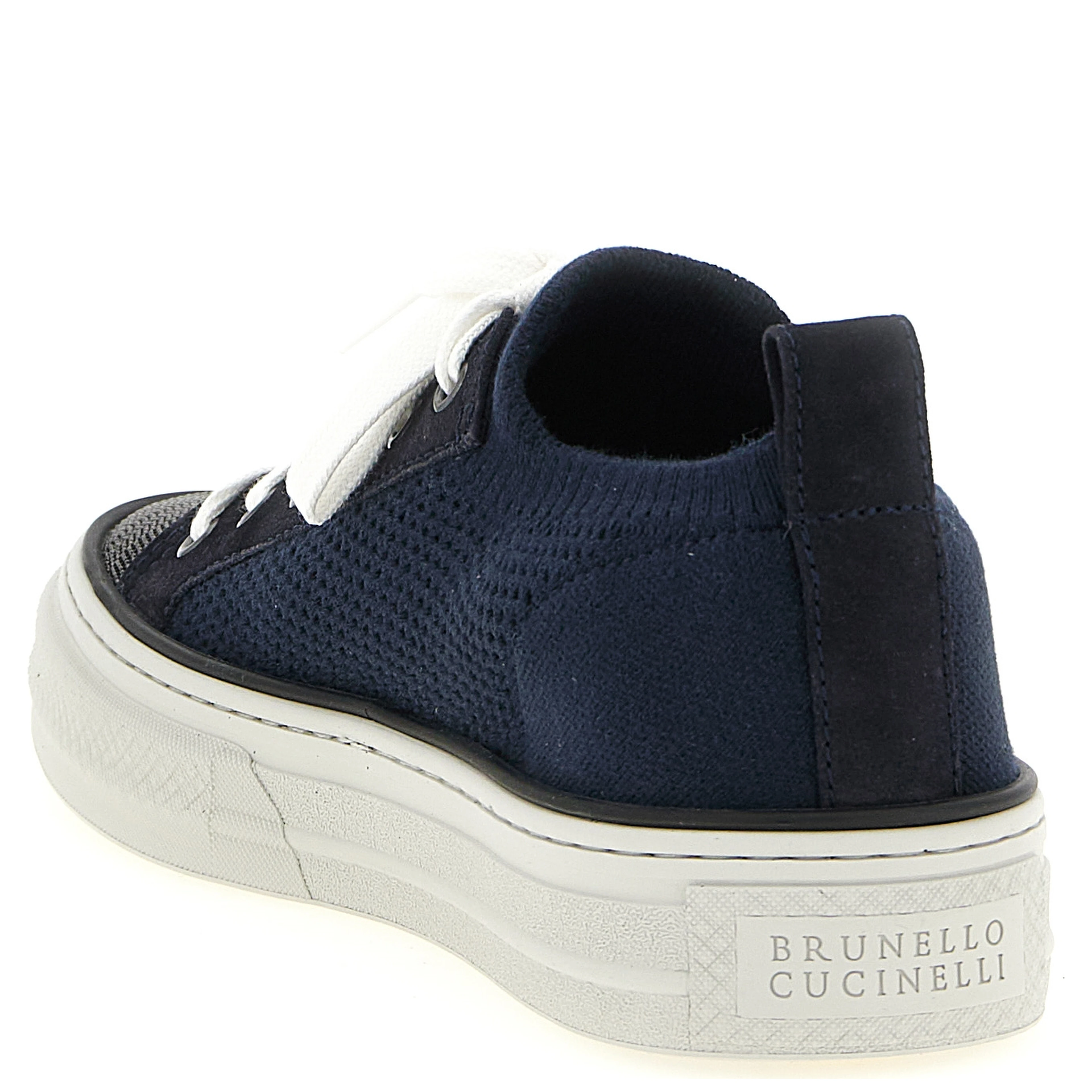 Blue Cotton Low Top Sneakers