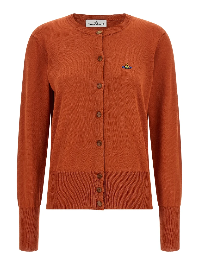 Orange Cotton Cardigan