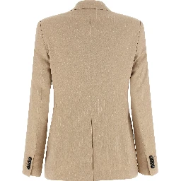 Beige Polyester Blazer