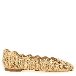 Beige Viscose Ballet Flats
